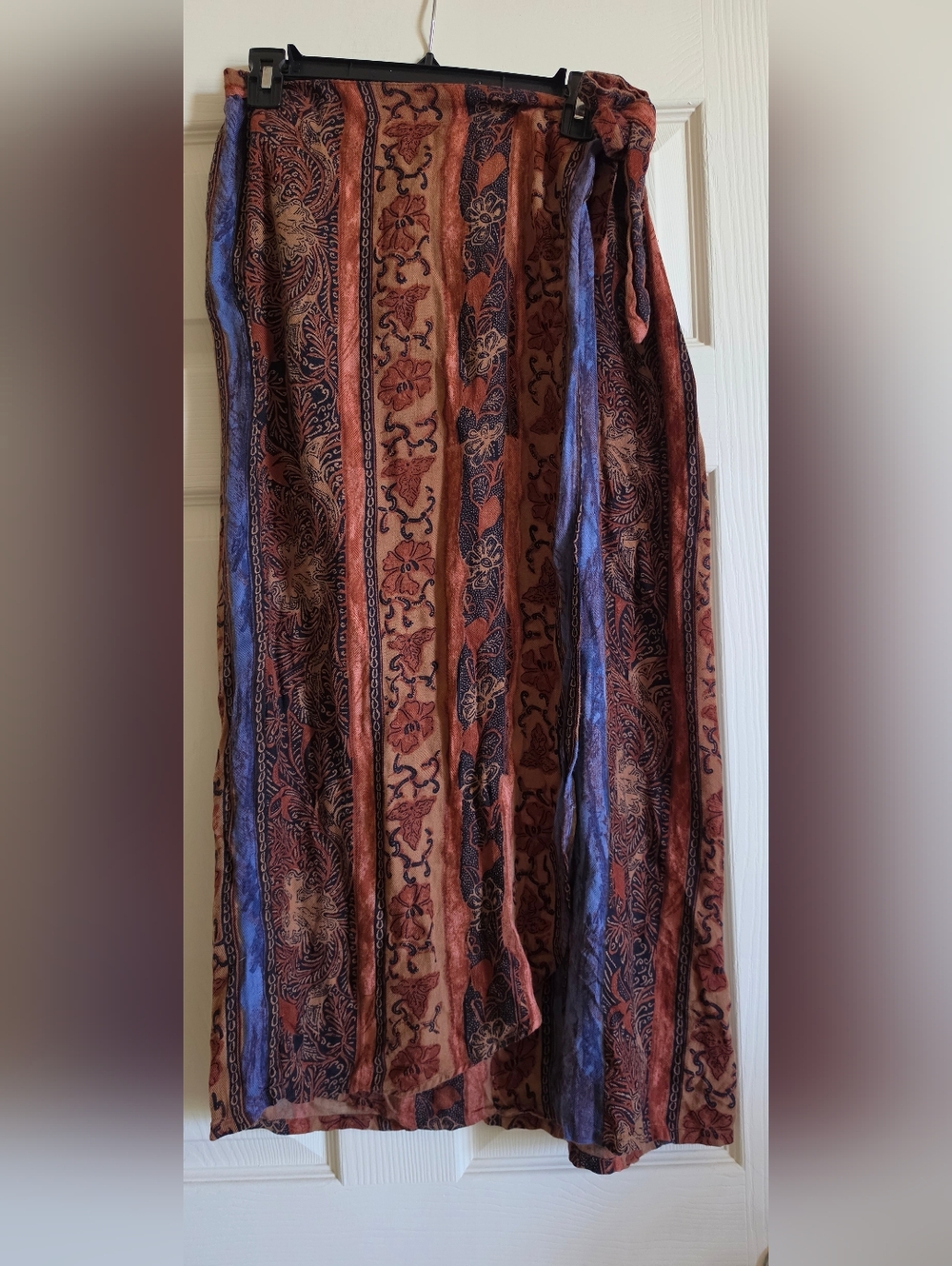 VTG REVUE Skirt Women Size M floral Print Faux Wrap Boho Resort Vacation